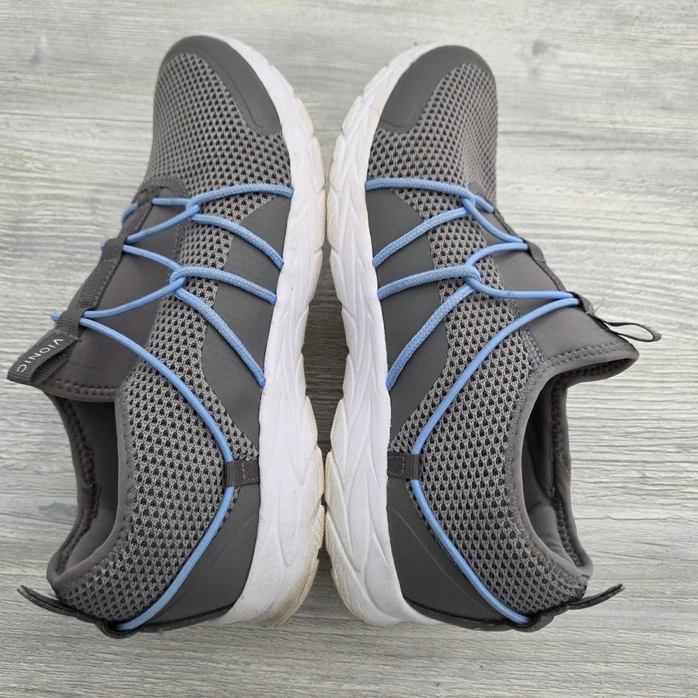 Vionic Jada Sneakers Gray Blue Bungee Slip On Walking Shoes‎ Womens 9